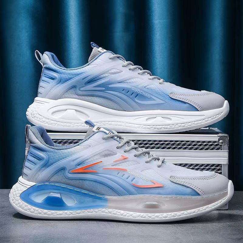 Men's Summer Breathable Coconut Shoes, Thick Sole Shock Absorbing Trendy Shoes, Lightweight Comfortable Casual Shoes, Flyknit Sports Shoes, Running Shoes