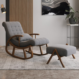Rocking Chair Home Adult Recliner Balcony Leisure Chair Napping Chair Elderly Leisure Chair Single Sofa Solid Wood Rocking Chair