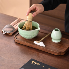 跨境抹茶碗日式陶瓷茶具套装尖嘴碗茶筅茶勺百本立仿宋点茶工具