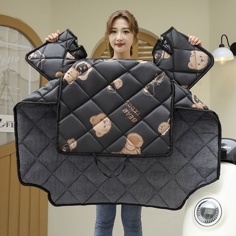 电动摩托车挡风被冬款加绒加厚防水防寒防风罩三轮车通用2024新款