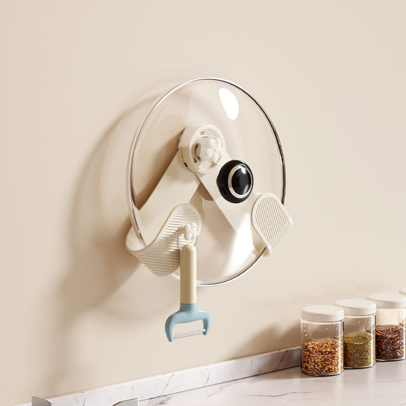 Milk white [1 pack] suction cup pot lid holder