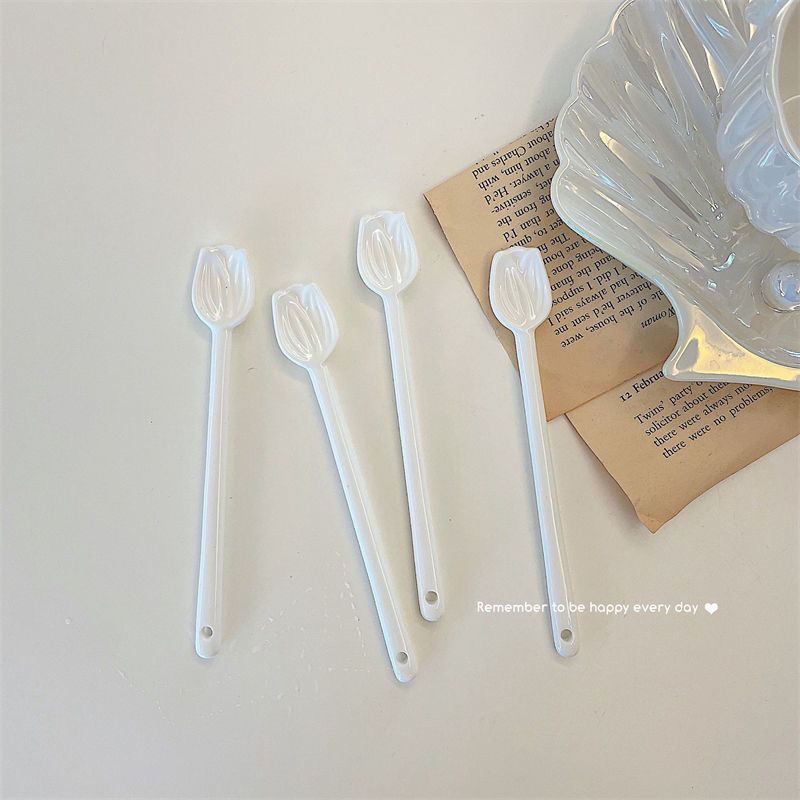 Gato y ratón Cuchara de tulipán linda creativa Cuchara de café de alto valor Cuchara de postre Cuchara de mezcla Cuchara de oficina