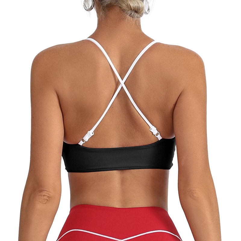 Nueva ropa de fitness transfronteriza para mujeres correa de hombro ajustable con almohadilla de pecho europea y americana sexy conjunto de yoga de espalda abierta