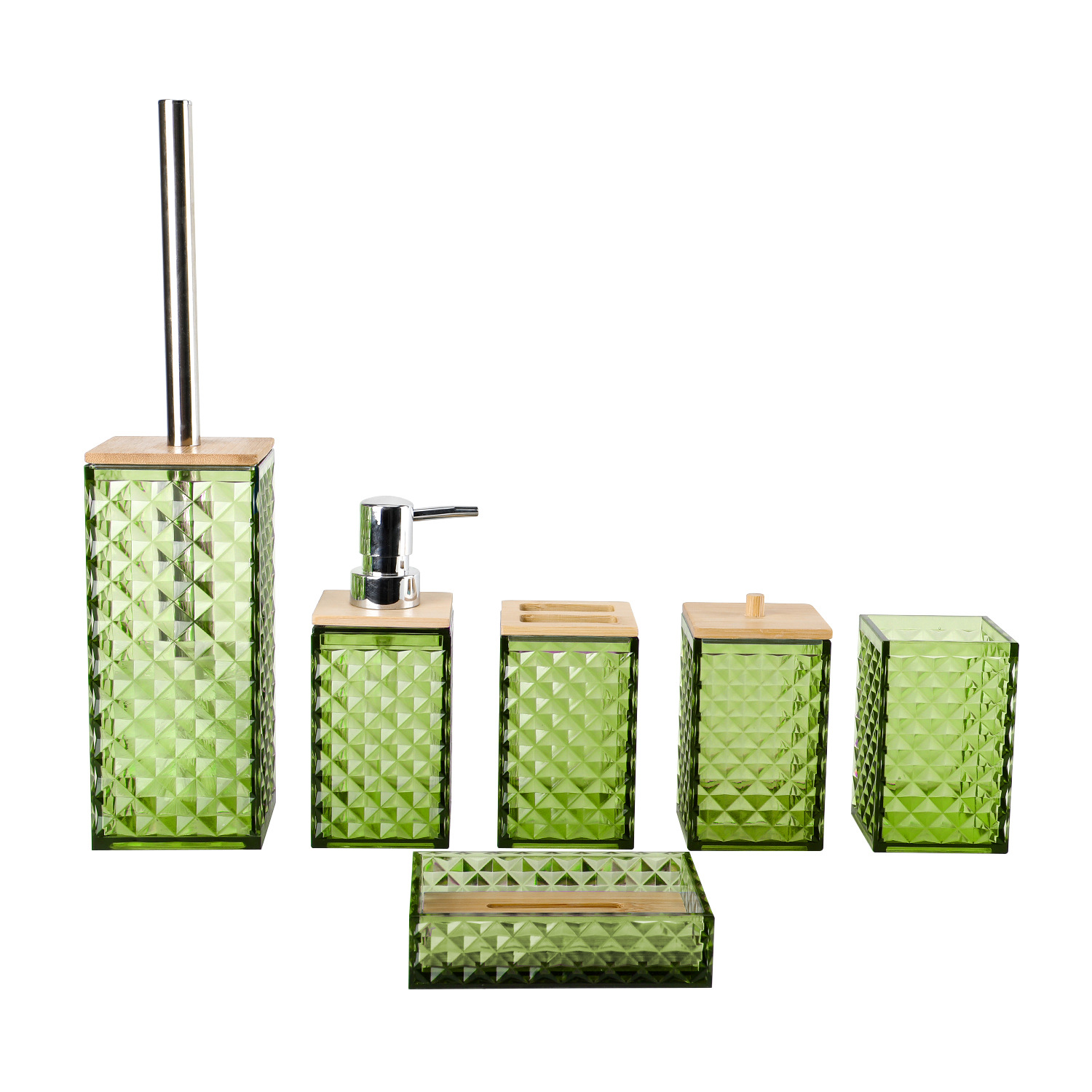 5002-6 Cubierta de bambú Set de seis piezas - Verde