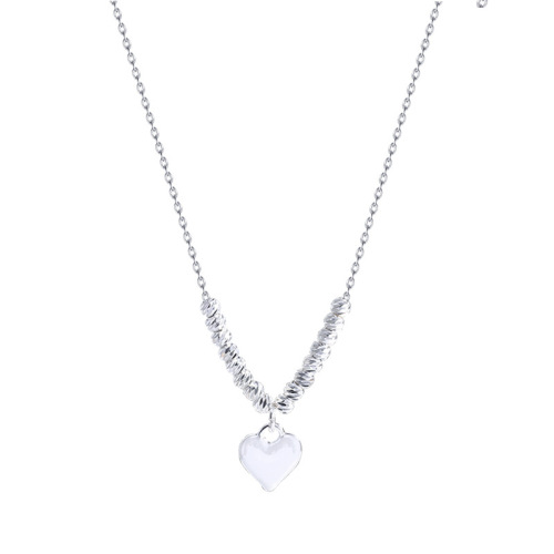 Ins trendy internet celebrity same three-dimensional love necklace women's light luxury niche versatile temperament striped bead clavicle chain