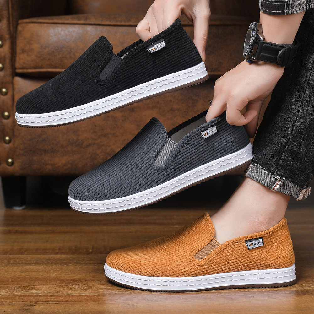 Summer Men's Old Beijing Cloth Shoes, Comfortable Soft-Soled Work Shoes, Breathable Slip-On Men's Shoes, Handmade Thousand-Layer Cloth Shoes