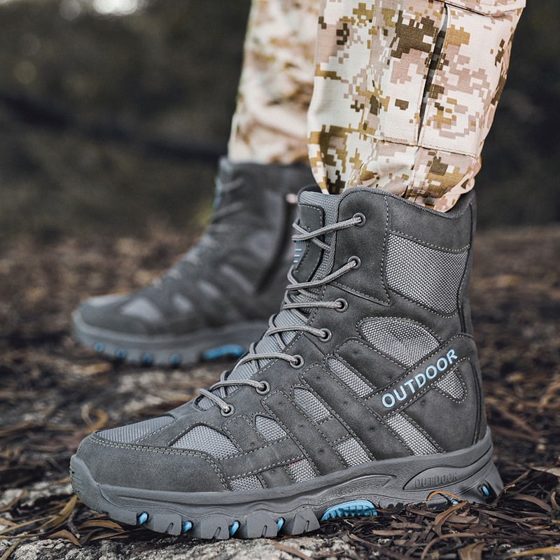 Botas militares de alto perfil de comercio exterior, zapatos de montaña al aire libre para hombres, botas tácticas de combate especiales, botas de trabajo de jungla y desierto
