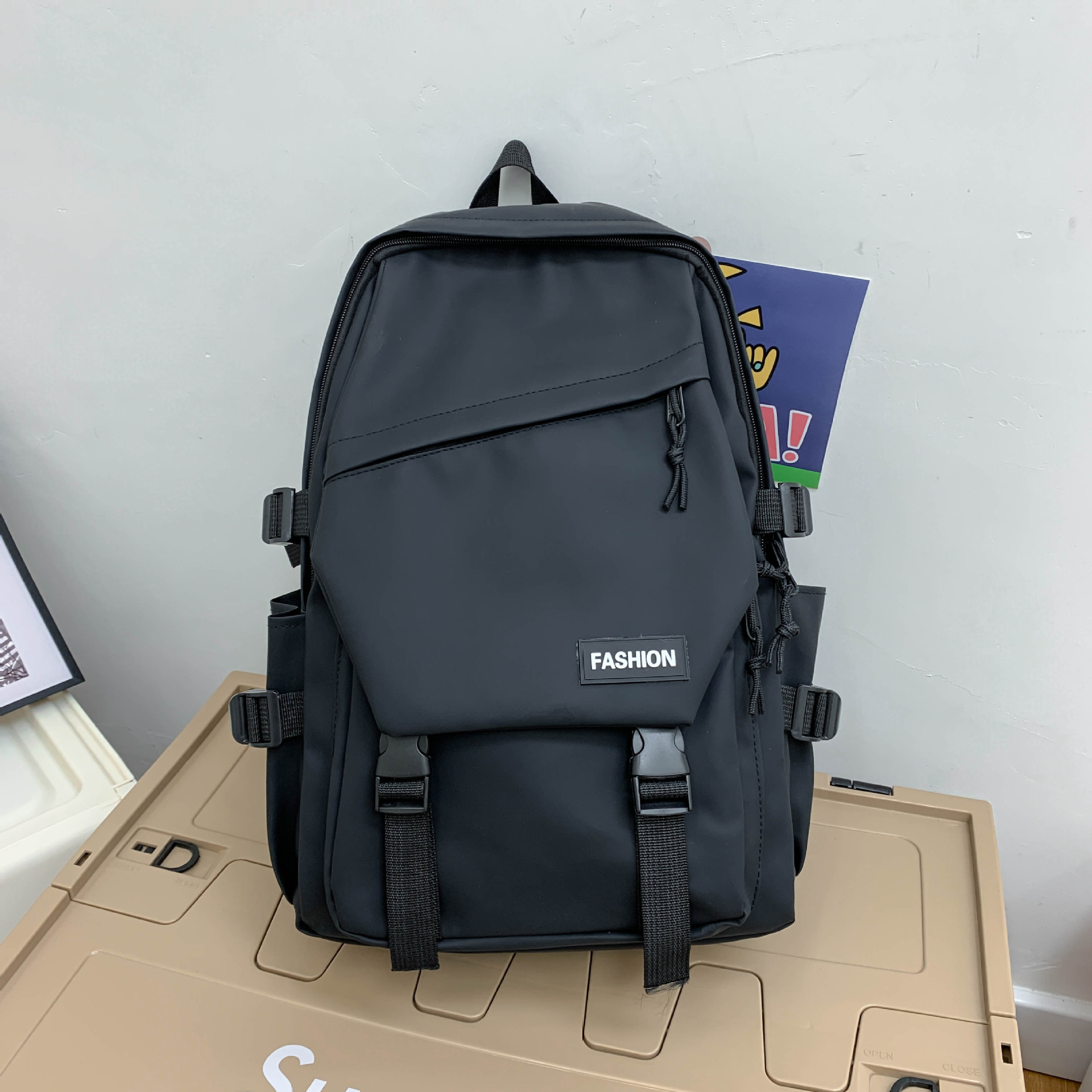 Mochila Escolar para Portátil de Cuero PU Impermeable y Transpirable image 8