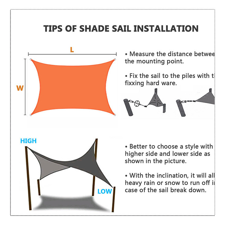 Outdoor Awning Car Shed Courtyard Rainproof Sun Protection Balcony Terrace Awning Sail Camping Awning Cloth Canopy Waterproof