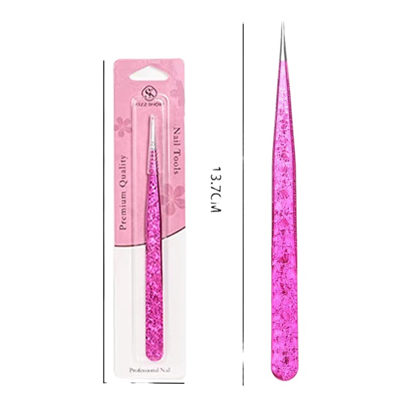 Herramientas de belleza de uñas pinzas de hielo pintura en aerosol clip de acero inoxidable eliminación de espinillas squeeze acné clip de uñas pinzas de diamante