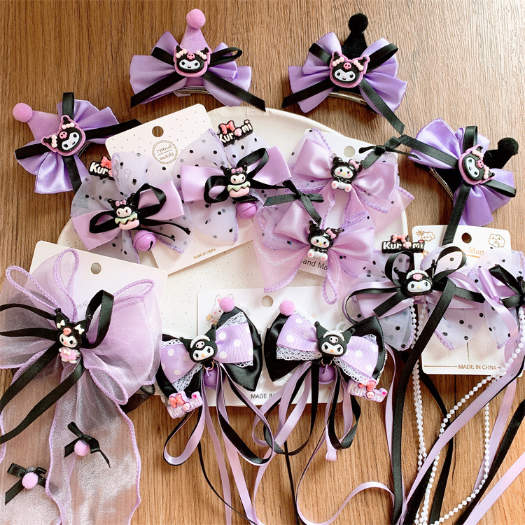 New Children's Cute Cartoon Lulumi Bow Ribbon Hair Clip for Girls, Princess Wigs Braids Hair Pin Headband