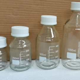 透明棕色丝口蓝盖试剂瓶密封瓶实验室取样瓶玻璃瓶螺纹口广口瓶