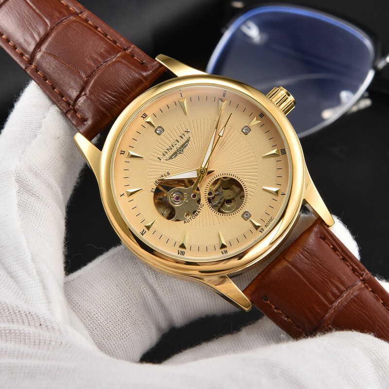 LONGLUX Longlex leather men's waterproof watch high-end automatic mechanical watch popular men's watch manufacturers wholesale