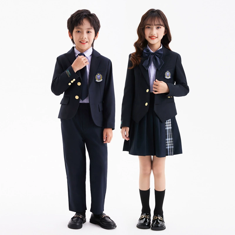 Детская школьная форма костюм весна и осень британский стиль детский сад одежда для учащихся начальной школы jk клетчатая юбка костюм производитель