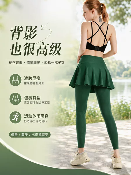 Amazon Pleated Yoga Skirt Pants for Women, Spring and Summer Anti-Exposure Training Sports Skirt, High Elasticity Quick-Dry Fitness Tennis Skirt
