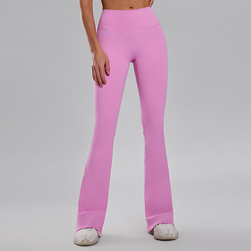 Nuevo desnudo de la sensación de micropantallas delgadas, pantalones deportivos de cintura alta y apertados, pantalones deportivos de fitness sexy.