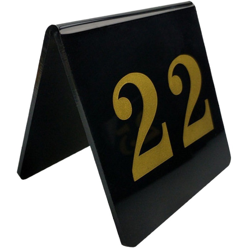 Acrylic Number Plate Restaurant Table Number Sign Triangular Double-Sided Number Plate V-Shaped Table Card Label Factory Ready Stock