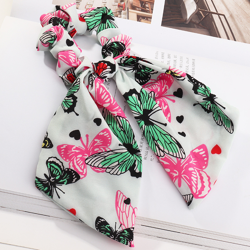 Korean Fashion Chiffon Bow Ribbon Hair Scrunchies display picture 6