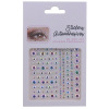 Adhesive nail decoration for face for eye makeup, sticker, with gem