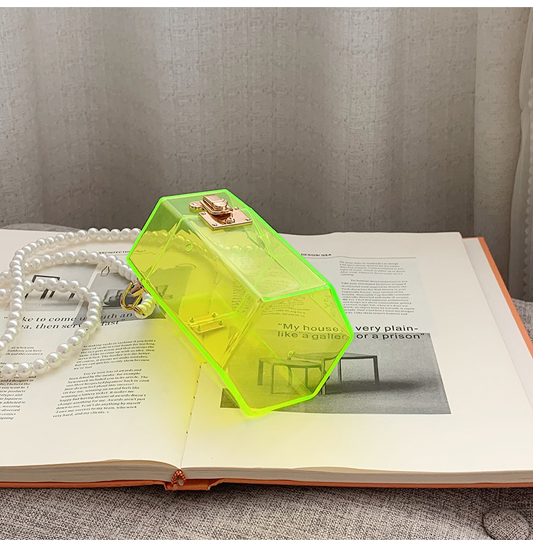 حقيبة صندوق شفافة من الأكريليك 2021 مد صغير ، فتاة صغيرة منعشة ، Xiaoxiangfeng Pearl ، حقيبة صندوق العشاء display picture 11