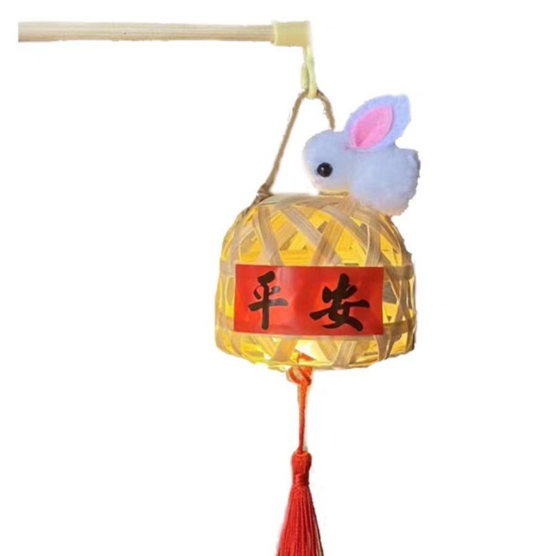 新年提灯潮山レトロ竹ウサギ提灯新しい古代スタイルポータブル発光新年 DIY 材料パッケージ|undefined