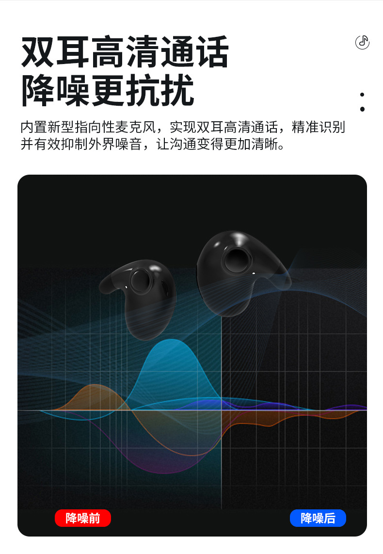 Cross-border private model MD538 wireless Bluetooth headphones sleep in-ear style X55 bestseller painless, direct supply from domestic factory pic 14