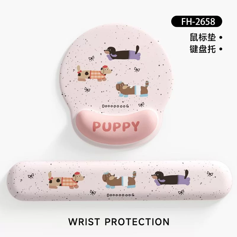Cartoon wristband, mouse, laptop, keyboard