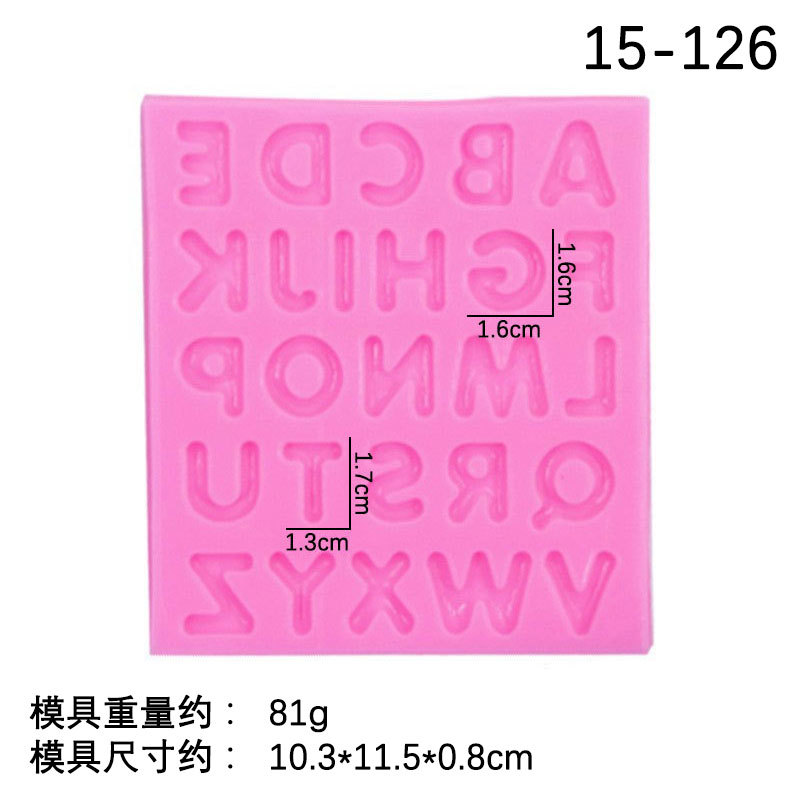 Número de letra molde de silicona cristal epoxi mayúscula llavero colgante arcilla decorativa molde de silicona