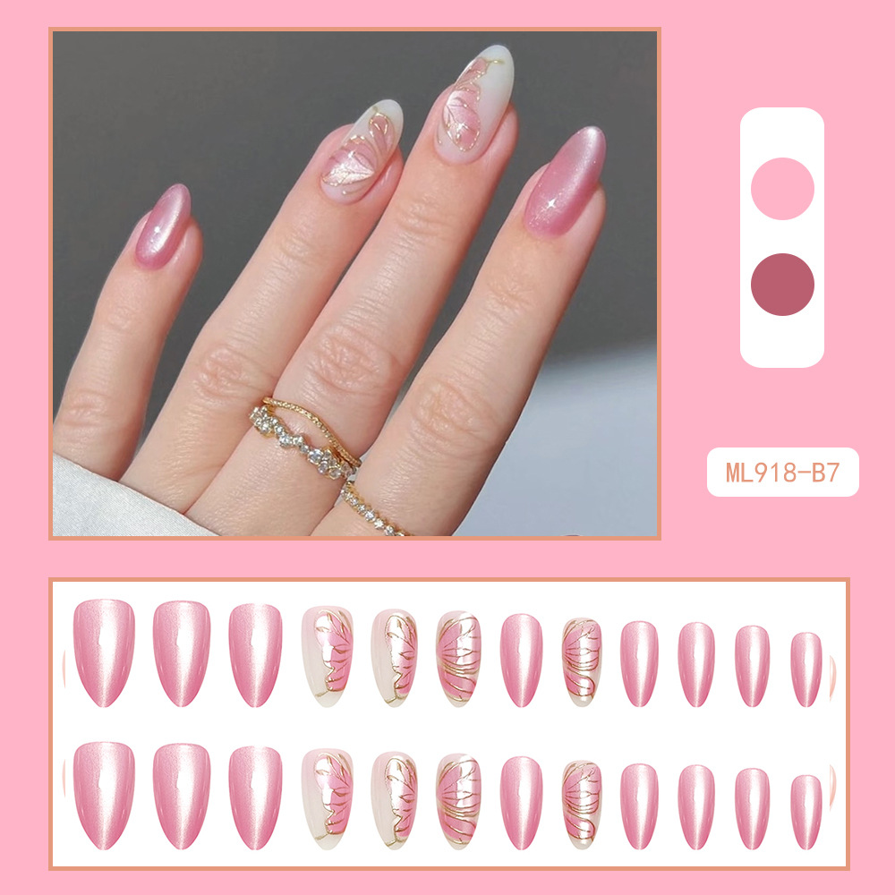 Uñas postizas 3D estéreo blanqueadoras, muy vendidas, piezas de arte de uñas portátiles transfronterizas, pegatinas de uñas sencillas con un toque de alta gama, venta al por mayor