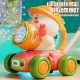 Cross-border full-automatic bubble blowing machine cute fun animal-shaped children's walker push music boys and girls toy car