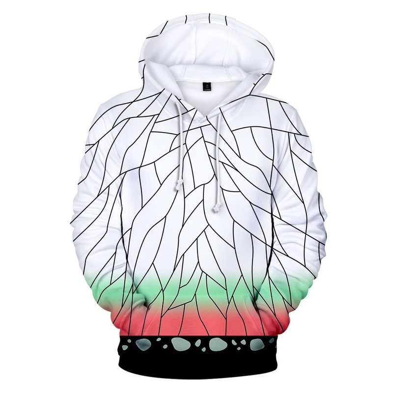 2024 nuevo suéter de impresión digital 3D de Ghost Blade, ropa Cos, suéter con capucha circundante de Tanji Lang