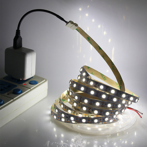 5050 60LED White Light Strips 5V Single Color White Warm White USB Powered Night Lights for Stalls Lighting Strips