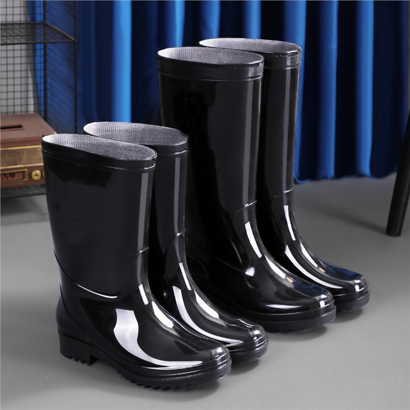 Comercio exterior de alto tubo de protección laboral para hombres zapatos de lluvia gruesos zapatos de lluvia impermeables al aire libre anti-deslizante extra alto calentamiento de lana zapatos de agua