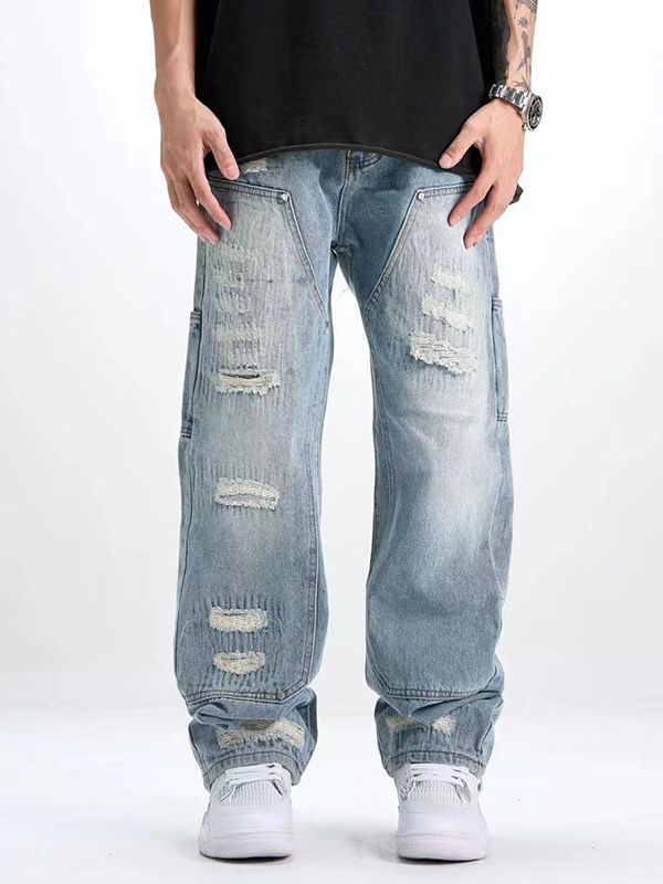 Vaqueros retro lavados con efecto desgastado - Imagen 2