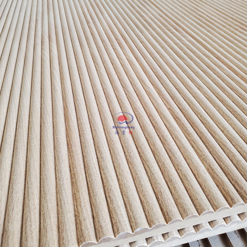 Exterior Semicircular Wave Panels, Red Oak Veneer Decorative Panels, Grille Panels, Home Decor Hotel Background Wall Panels, Decorative Door Panels