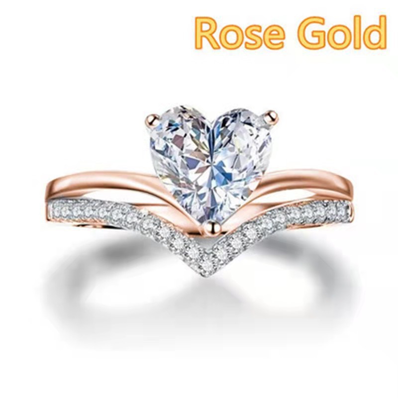 Glam Heart Shape Zircon Alloy Wholesale Rings display picture 2