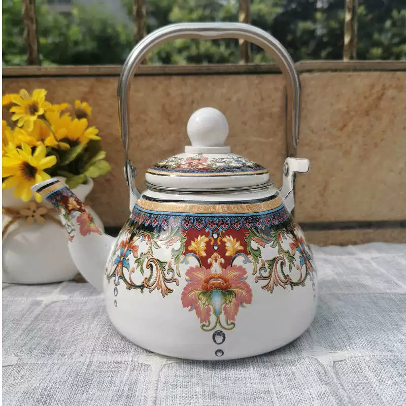 Teapot, small enamel, universal electromagnetic sticker