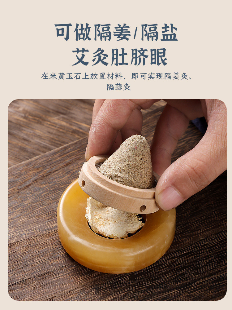 Jade Moxa Pad Stone Moxibustion Mat with Ginger Insulation Tool for Belly Navel Traditional Heat Therapy quality and texture