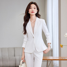 白色西装外套女2025春季新款高级感职业正装套装时尚气质收腰西服