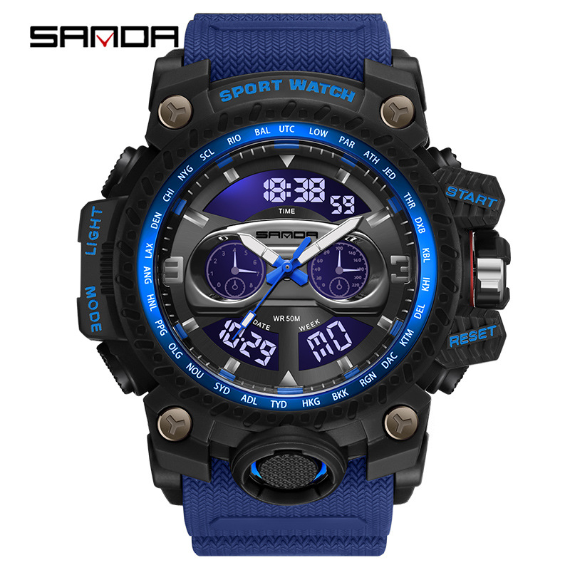 SANDA SANDA 3153 nuevo reloj de moda moda estudiantes reloj de hombre creativo multifuncional cool