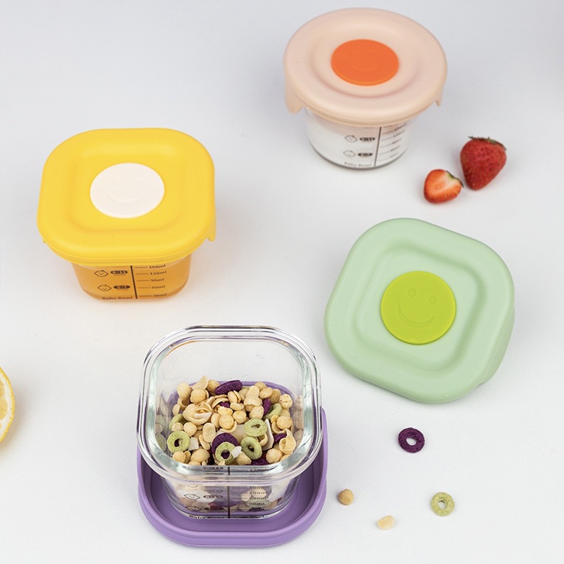 Bajo borosilicano de vidrio cuadrado cuenco de huevo al vapor con cubierta para bebés domésticos sopa de huevo al vapor para bebés alimentos suplementarios resistentes a altas temperaturas sopa de huevo al vapor