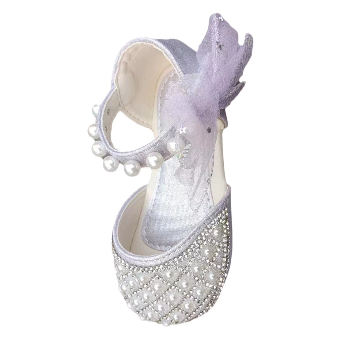 Взрывные туфли принцессы с кристаллами для девочек, Серебряное Вечернее платье для прогулок с пианино, школьные сценические Туфли на высоких каблуках