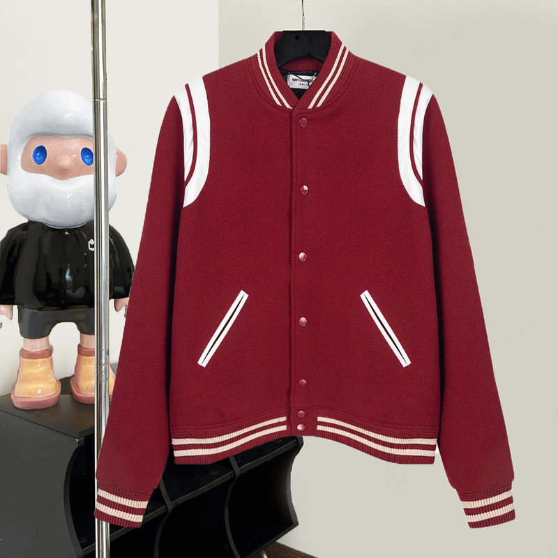 Correct version SLP wind spell sheepskin thread tide brand Y high version men's and women's wool close woven baseball suit jacket jacket Correct version SLP wind spell sheepskin thread tide brand Y high version men's and women's wool close woven baseball suit jacket jacket