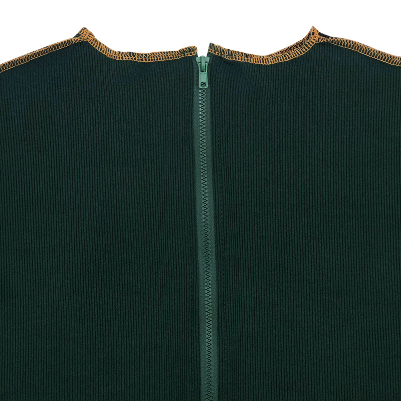 Regular Dress Elegant Round Neck Patchwork Rib-Knit Long Sleeve Color Block Midi Dress Daily display picture 43
