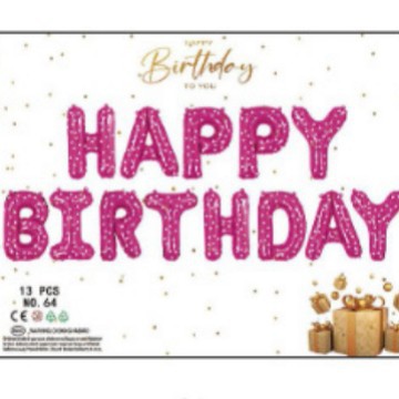 16 pulgadas película de aluminio inglés letras de cumpleaños globo HB feliz cumpleaños set de globo decoración de fiesta de cumpleaños