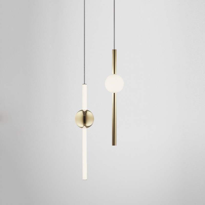 Casa de lámpara de cama combinada luminosa simple dormitorio comedor esfera de luz diseñador de casa modelo moderna