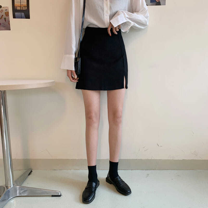 新款气质灰黑色包臀短裙女防走光a字裙夏季高腰修身显瘦半身裙|undefined