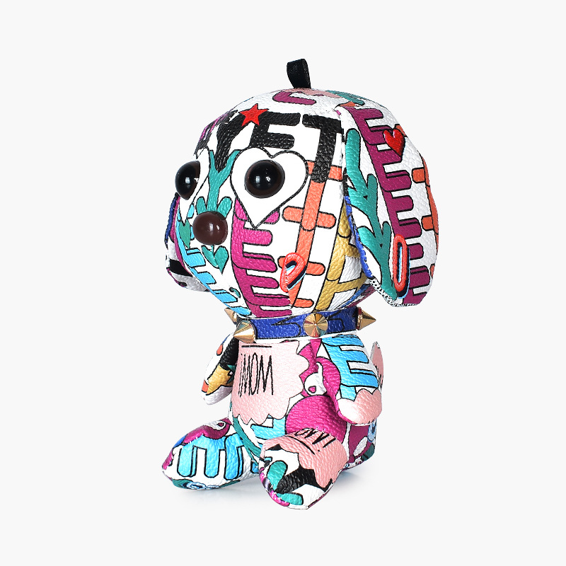 Gafas cachorro coche llavero exquisita Red Femenina perro colgante niños mochila adornos pareja llavero