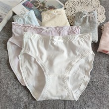 日系外贸出口女士纯色棉质内裤三角包臀大码胖mm微商一件代发批发