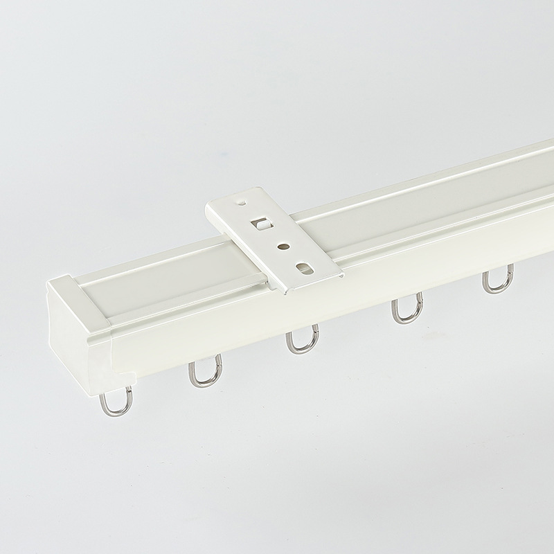 Gancho de riel deslizante de cortina de riel engrosado 90 grados riel de cortina de aleación de aluminio polea de doble riel deslizante silencioso montaje superior